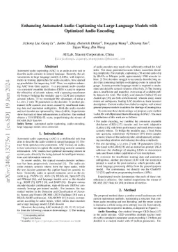 Enhancing Automated Audio Captioning via Large Language Models with
  Optimized Audio Encoding