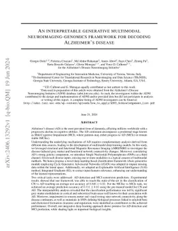 An interpretable generative multimodal neuroimaging-genomics framework for decoding Alzheimer's disease