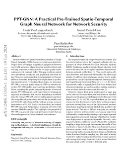 PPT-GNN: A Practical Pre-Trained Spatio-Temporal Graph Neural Network
  for Network Security