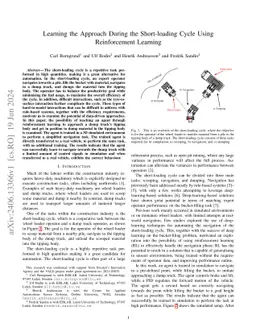 Learning the Approach During the Short-loading Cycle Using Reinforcement
  Learning