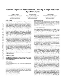 Effective Edge-wise Representation Learning in Edge-Attributed Bipartite
  Graphs