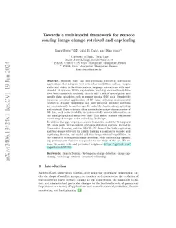 Towards a multimodal framework for remote sensing image change retrieval
  and captioning