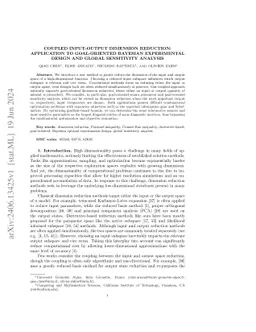 Coupled Input-Output Dimension Reduction: Application to Goal-oriented Bayesian Experimental Design and Global Sensitivity Analysis