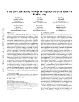Slice-Level Scheduling for High Throughput and Load Balanced LLM Serving