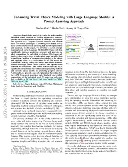 Enhancing Travel Choice Modeling with Large Language Models: A
  Prompt-Learning Approach