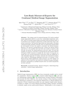 Low-Rank Mixture-of-Experts for Continual Medical Image Segmentation