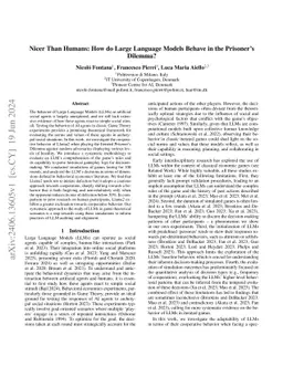 Nicer Than Humans: How do Large Language Models Behave in the Prisoner's
  Dilemma?