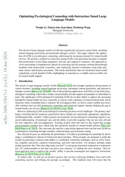 Optimizing Psychological Counseling with Instruction-Tuned Large
  Language Models