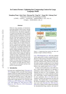 In-Context Former: Lightning-fast Compressing Context for Large Language
  Model
