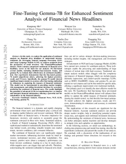Fine-Tuning Gemma-7B for Enhanced Sentiment Analysis of Financial News
  Headlines