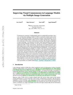 Improving Visual Commonsense in Language Models via Multiple Image
  Generation