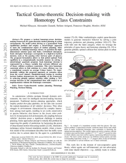 Tactical Game-theoretic Decision-making with Homotopy Class Constraints