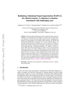 Rethinking Abdominal Organ Segmentation (RAOS) in the clinical scenario:
  A robustness evaluation benchmark with challenging cases