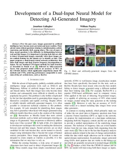 Development of a Dual-Input Neural Model for Detecting AI-Generated
  Imagery