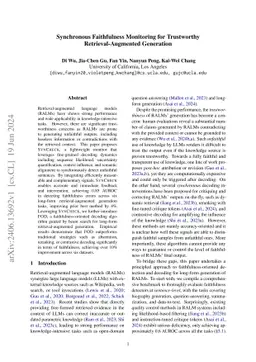 Synchronous Faithfulness Monitoring for Trustworthy Retrieval-Augmented
  Generation