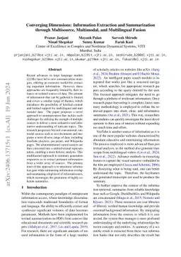 Converging Dimensions: Information Extraction and Summarization through
  Multisource, Multimodal, and Multilingual Fusion