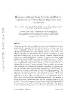 Heterogeneous Graph Neural Networks with Post-hoc Explanations for
  Multi-modal and Explainable Land Use Inference