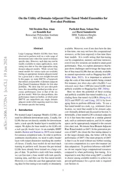 On the Utility of Domain-Adjacent Fine-Tuned Model Ensembles for Few-shot Problems