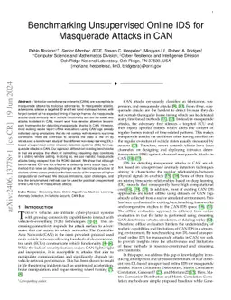 Evaluating lightweight unsupervised online IDS for masquerade attacks in CAN