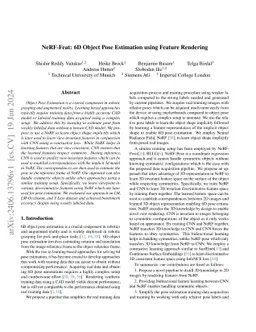 NeRF-Feat: 6D Object Pose Estimation using Feature Rendering