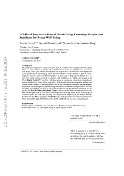IoT-Based Preventive Mental Health Using Knowledge Graphs and Standards
  for Better Well-Being