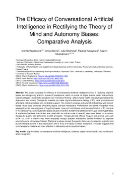 The Efficacy of Conversational Artificial Intelligence in Rectifying the
  Theory of Mind and Autonomy Biases: Comparative Analysis