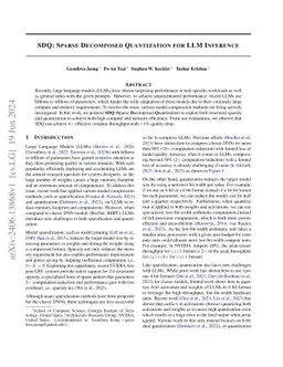 SDQ: Sparse Decomposed Quantization for LLM Inference