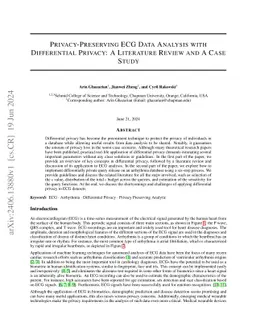 Privacy-Preserving ECG Data Analysis with Differential Privacy: A
  Literature Review and A Case Study