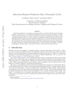Allocation Requires Prediction Only if Inequality Is Low