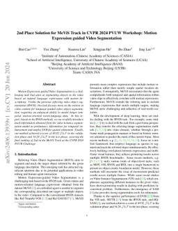 2nd Place Solution for MeViS Track in CVPR 2024 PVUW Workshop: Motion
  Expression guided Video Segmentation