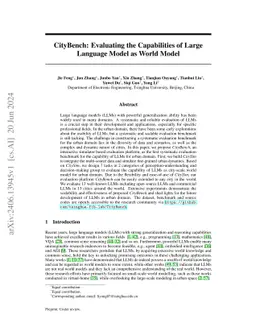 CityBench: Evaluating the Capabilities of Large Language Models for Urban Tasks