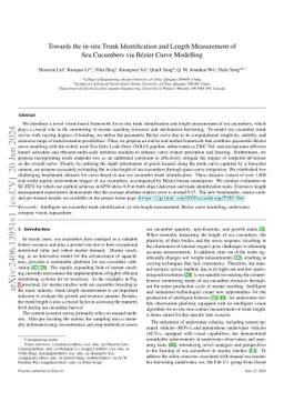Towards the in-situ Trunk Identification and Length Measurement of Sea
  Cucumbers via Bézier Curve Modelling
