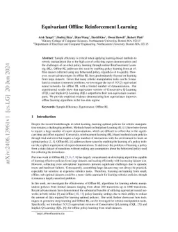 Equivariant Offline Reinforcement Learning