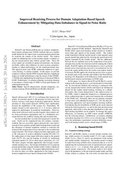 Improved Remixing Process for Domain Adaptation-Based Speech Enhancement
  by Mitigating Data Imbalance in Signal-to-Noise Ratio