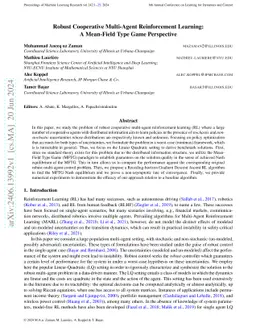 Robust Cooperative Multi-Agent Reinforcement Learning:A Mean-Field Type
  Game Perspective