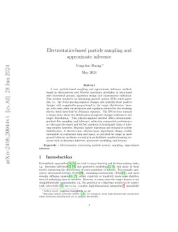 Electrostatics-based particle sampling and approximate inference
