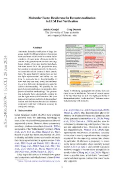 Molecular Facts: Desiderata for Decontextualization in LLM Fact
  Verification