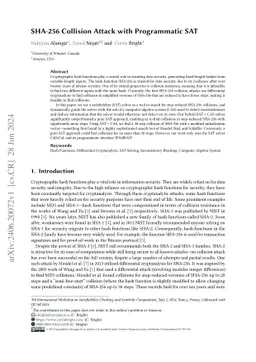 SHA-256 Collision Attack with Programmatic SAT
