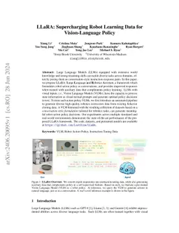 LLaRA: Supercharging Robot Learning Data for Vision-Language Policy