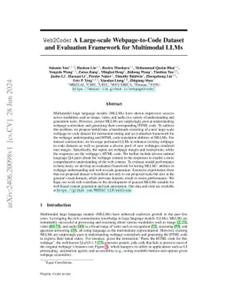 Web2Code: A Large-scale Webpage-to-Code Dataset and Evaluation Framework
  for Multimodal LLMs