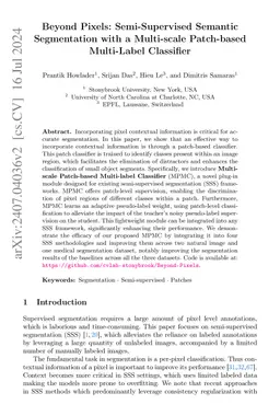 Beyond Pixels: Semi-Supervised Semantic Segmentation with a Multi-scale
  Patch-based Multi-Label Classifier
