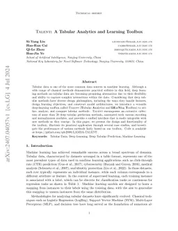 TALENT: A Tabular Analytics and Learning Toolbox