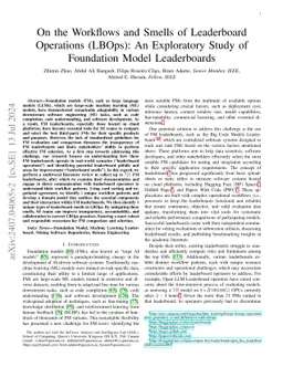 On the Workflows and Smells of Leaderboard Operations (LBOps): An Exploratory Study of Foundation Model Leaderboards