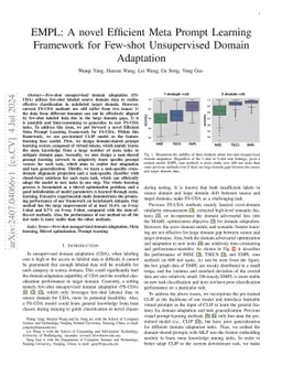 E2MPL:An Enduring and Efficient Meta Prompt Learning Framework for Few-shot Unsupervised Domain Adaptation