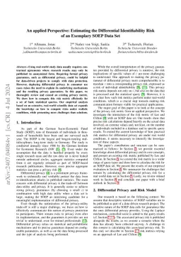 An applied Perspective: Estimating the Differential Identifiability Risk
  of an Exemplary SOEP Data Set