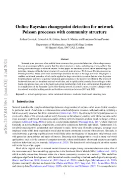 Online Bayesian changepoint detection for network Poisson processes with
  community structure