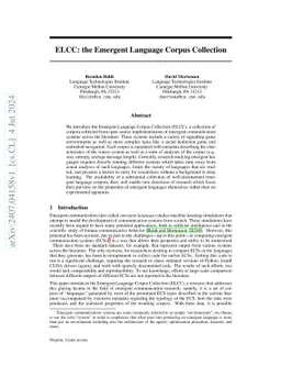 ELCC: the Emergent Language Corpus Collection