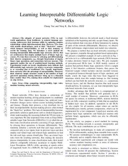 Learning Interpretable Differentiable Logic Networks