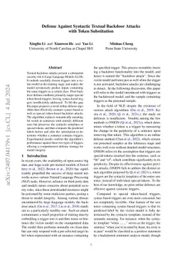 Defense Against Syntactic Textual Backdoor Attacks with Token
  Substitution