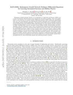 KAN-ODEs: Kolmogorov-Arnold Network Ordinary Differential Equations for
  Learning Dynamical Systems and Hidden Physics